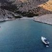 Yacht anchorage in the south bay of Keros Island