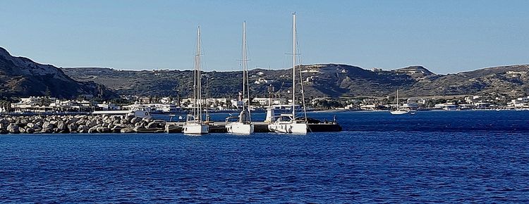 Yacht moorings in Kamaris Bay