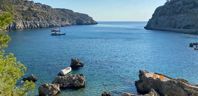 Yacht anchorage in Kallithea Bay