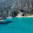 Yacht anchorage in Agios Georgios Bay