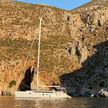 Yacht anchorage in Agios Sergios bay