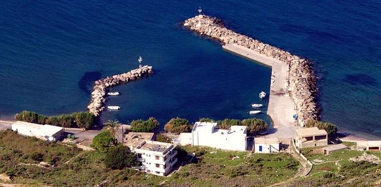 Yacht mooring in Agios Antonios fishport on the island of Tilos