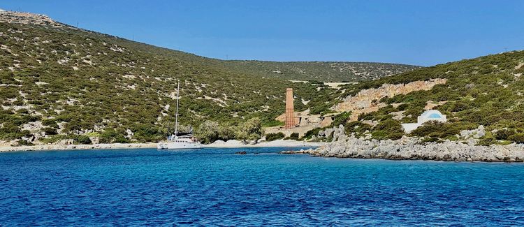 Yacht anchorage in Agrilidi Bay