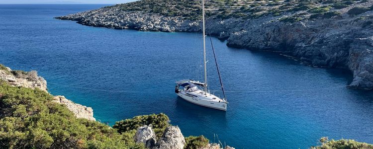 Yacht anchorage on south of Kinaros Island