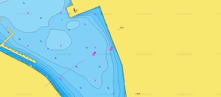 To open Naionics chart of Yacht mooring at the city's Gruz waterfront