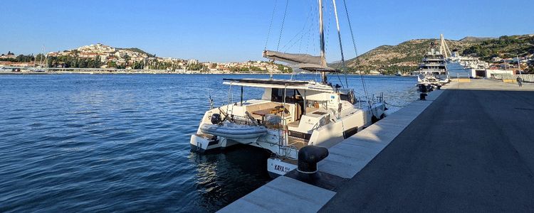 Yacht mooring at the customs quay