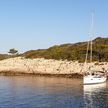 Yacht anchorage in Stari Stani Bay at Sveti Klement Island