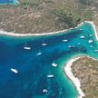 Yacht anchorage in Tarsce Bay at Sveti Klement Island