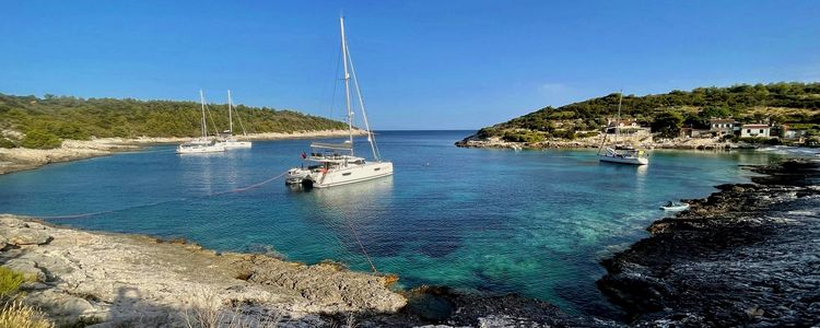 Yacht anchorage in Ruda Bay