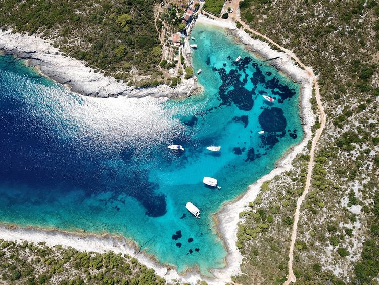 Yacht anchorage in Ruda Bay