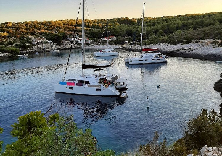 Yacht anchorage in Ruda Bay