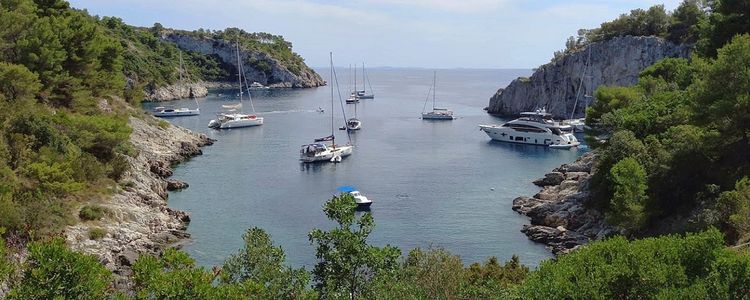 Yacht mooring buoys in Jorja Bay