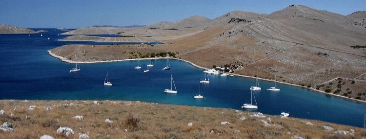 Yacht moorings in Vrulje bay