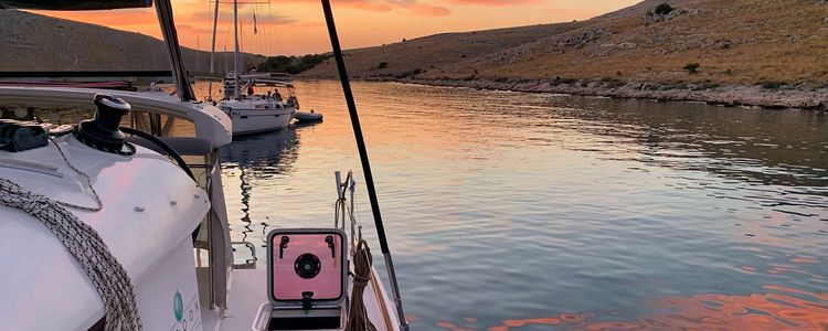 Yacht moorings in Striznja Bay