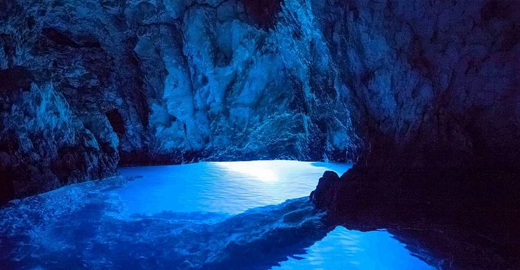 Blue Grotto in Zanja Bay