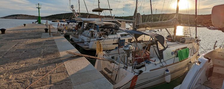 Yacht moorings in Martinscica harbor