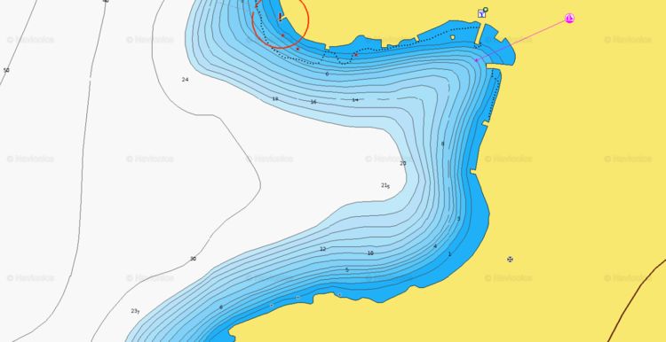 To open Navionics chart  of yacht anchorage in Bijar Bay