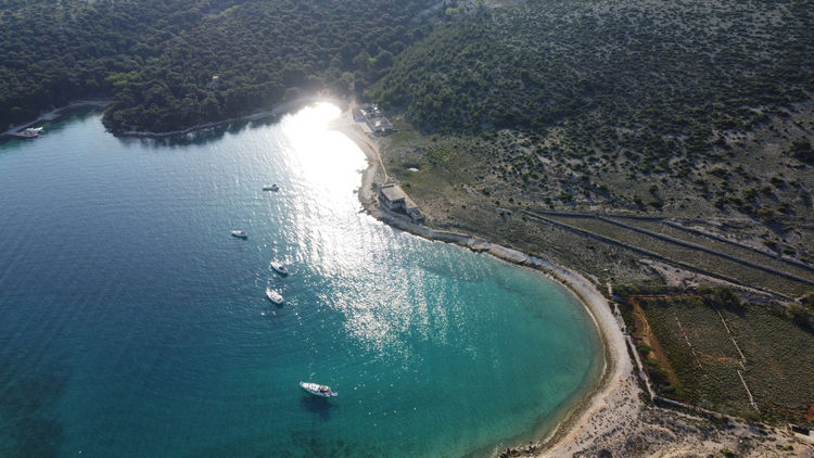 Yacht anchorage Sveti Grgur Bay