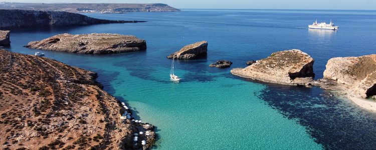 Yacht anchorage in Blue Lagoon