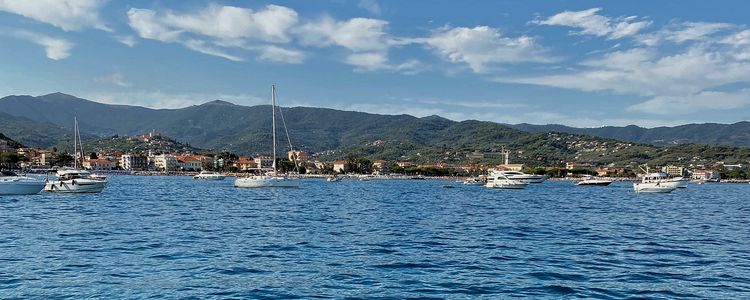 Yacht anchorage in Molo Landini. Imperia. Liguria. Italy