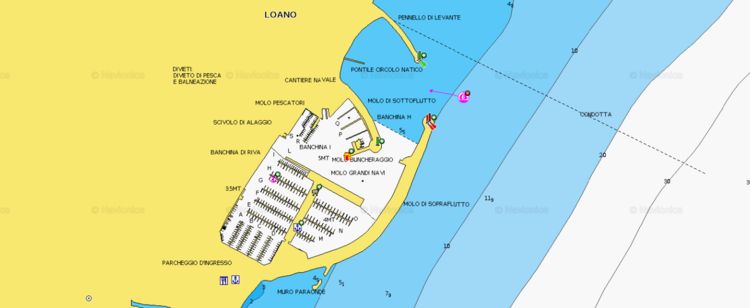 To open Navionics chart  of Yacht Marina di Loano