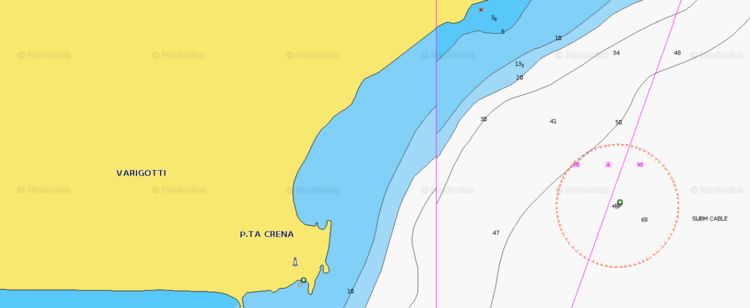 To open Navionics chart  of Yacht anchorage in Saraceni Bay