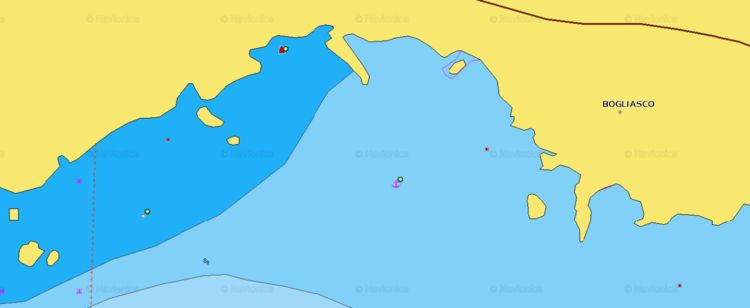 To open Navionics chart of yacht anchorage in Sant Ilario