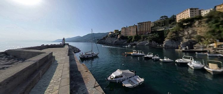 Yacht mooring in Camogli Fishport