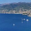 Yacht moorings at the buoys in Golfo Paradiso