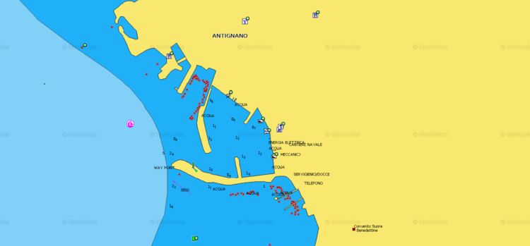 To open Navionics chart of yacht Marina Antignano