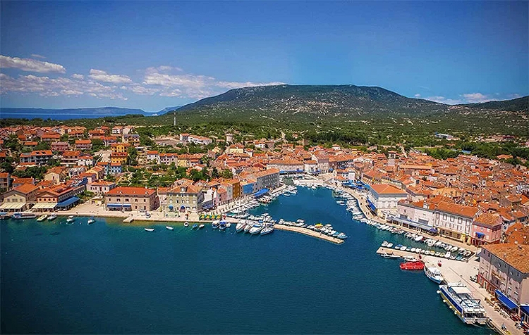 Old town center in Cres island, Croatia