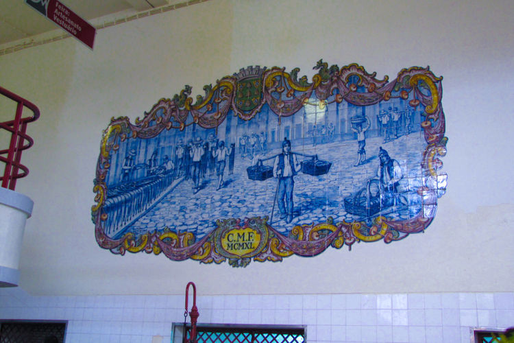 Azulejo on the walls of the Funchal market