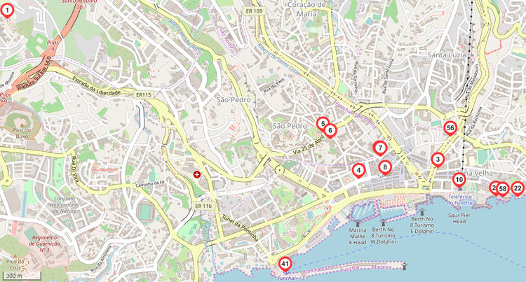 Funchal attractions map