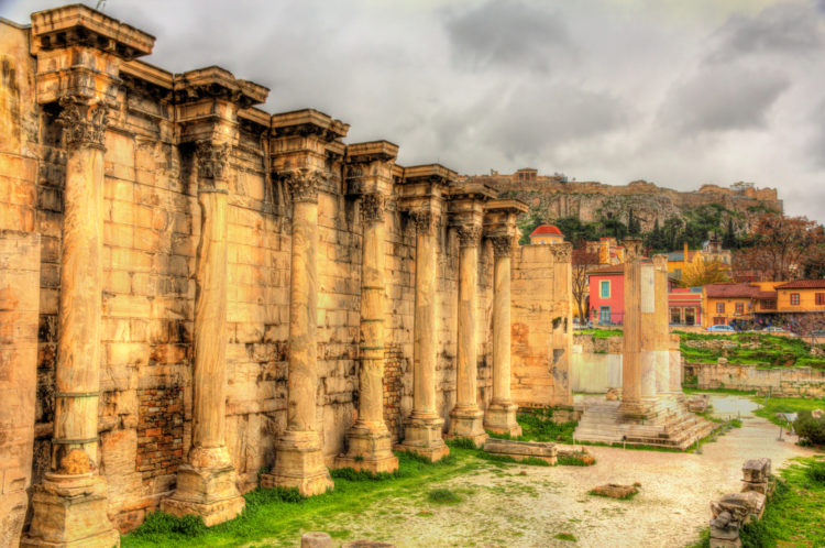 The Walls of Hadrian's Library in Athens