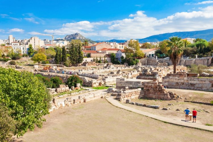 Archaeological excavations of the ancient city cemetery of Kerameikos in Athens