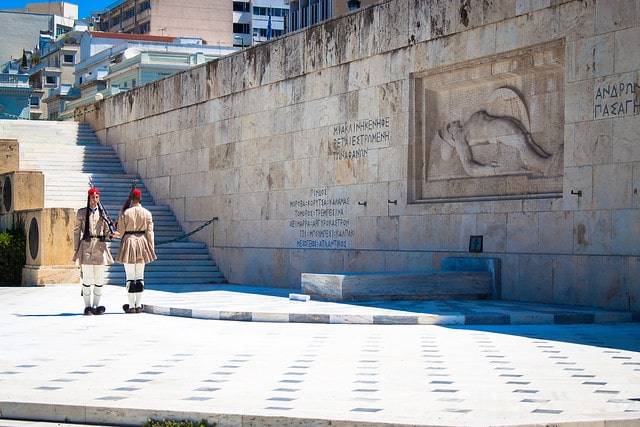 Guard of Honor at the Tomb of the Unknown Soldier in Syntagma Square in Athens