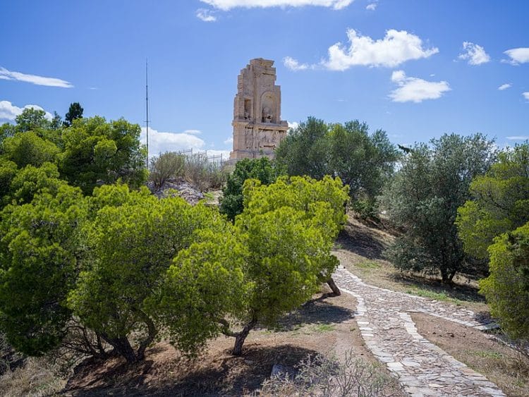 Philopappos Monument on the Hill of the Muses (Philopappos Hill) in Athens