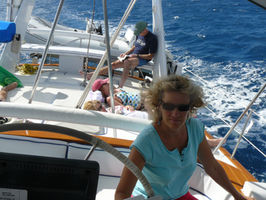 View from Cockpit to huge aft deck area