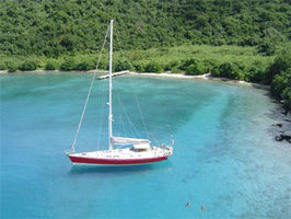 Stenella at anchor in Little Harbour. One of the most beautiful places ever! The water in there is like a swimming pool!