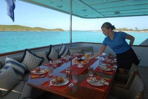 Aft Deck dining, covered