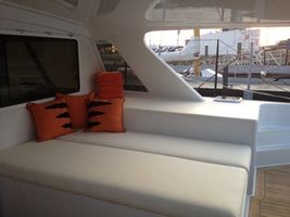 Large aft deck padded lounge