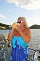 Evening conch shell happy hour call