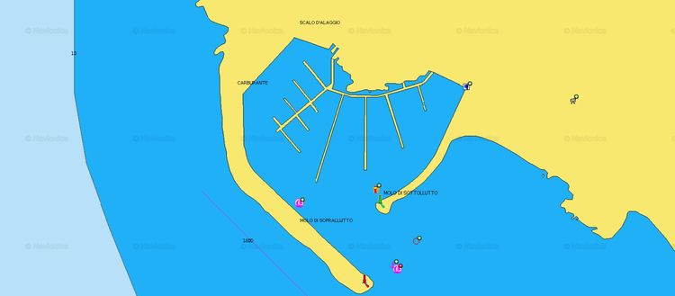 To open Navionics chart of Isola Rossa Yacht Marina