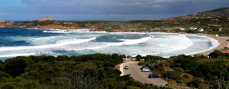 Marinedda Bay in winds from westerly to northerly