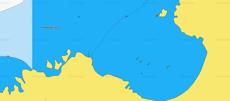 To open the Navionics map of yacht anchorage in Marinedda bay