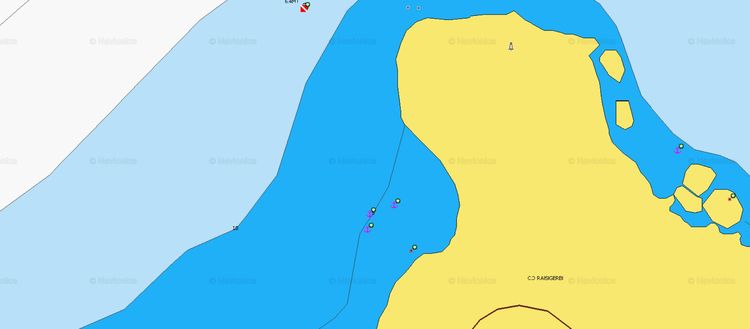 To open Navionics chart of yacht anchorage at Contrada Rais-Gerbi