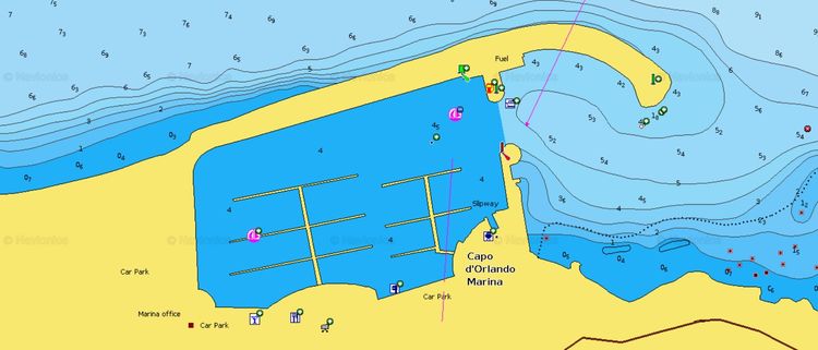 To open Navionics chart of Capo d’Orlando yacht Marina