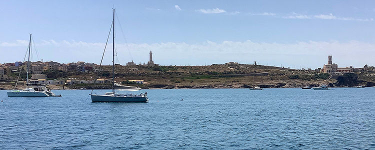 Yacht anchorage off Cape Passero Islet