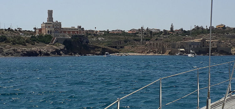 Yacht anchorage off Cape Passero Islet