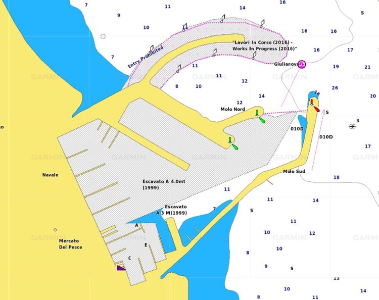 Map of Yacht Mooring Porto Giulianovo